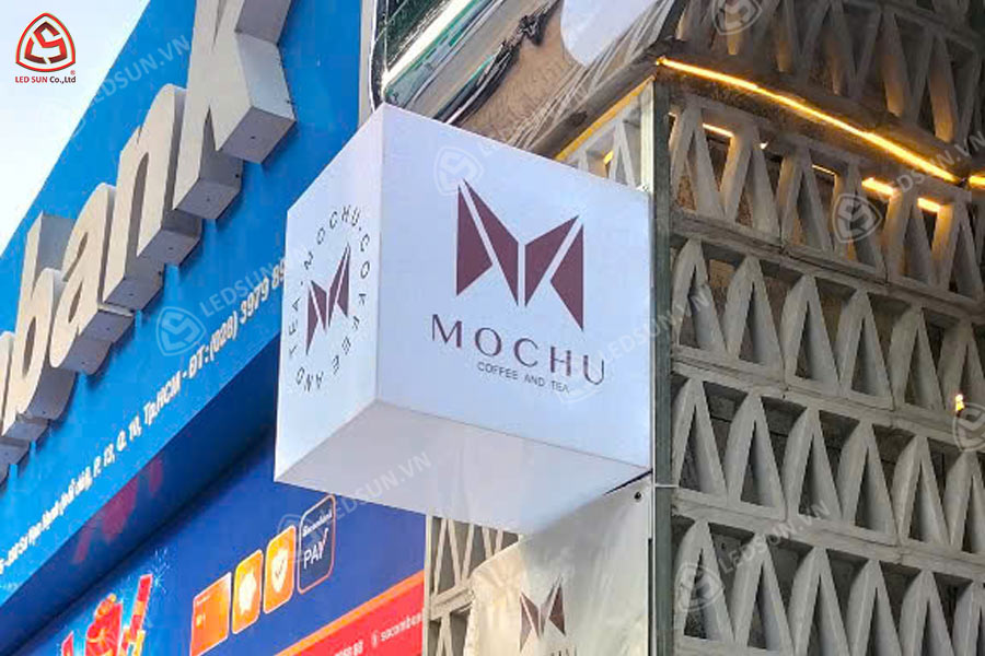 hộp đèn 5 mặt dán decal