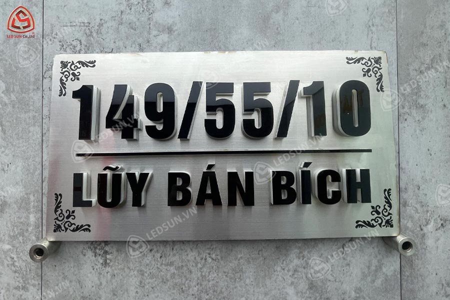 bảng số nhà inox trắng xước