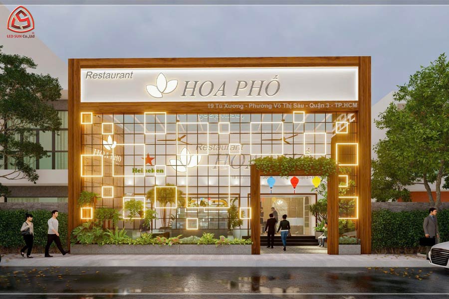 thiết kế 3D bảng hiệu quán ăn