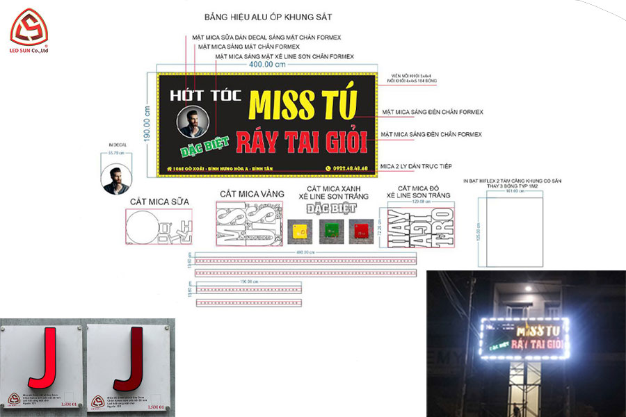 Hình thiết kế 2D bảng hiệu tiệm hớt tóc