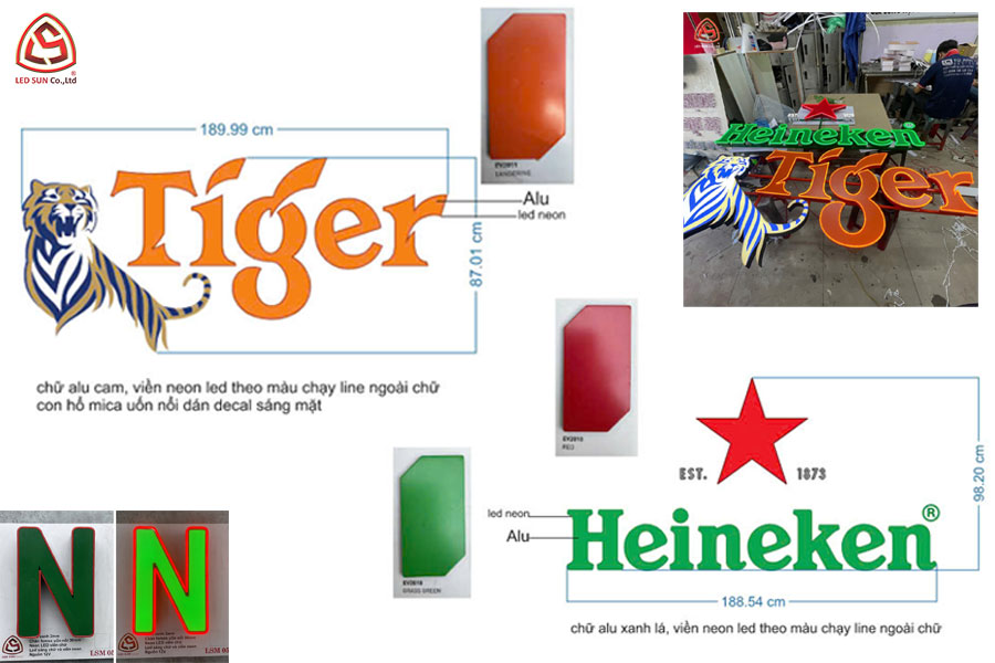 thiết kế chữ nổi quảng cáo