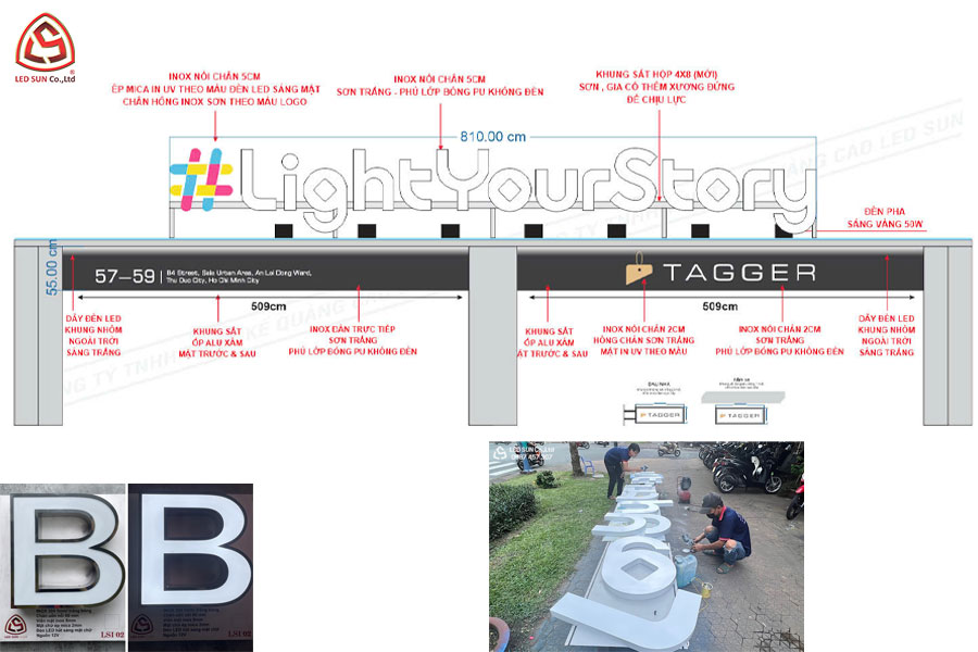 thiết kế chữ nổi quảng cáo