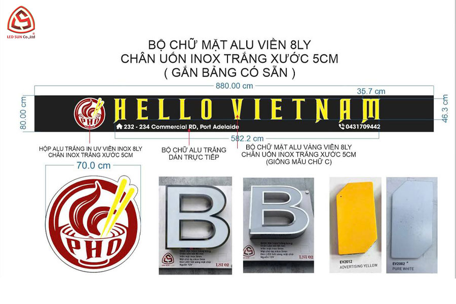 thiết kế chữ nổi quảng cáo