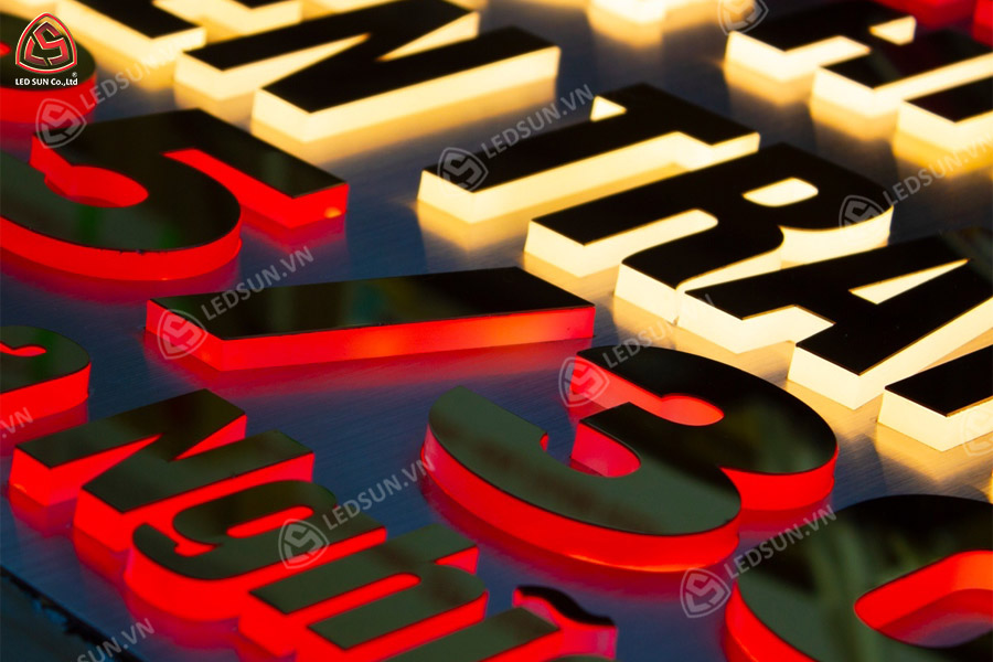 chữ inox chân mica cháo