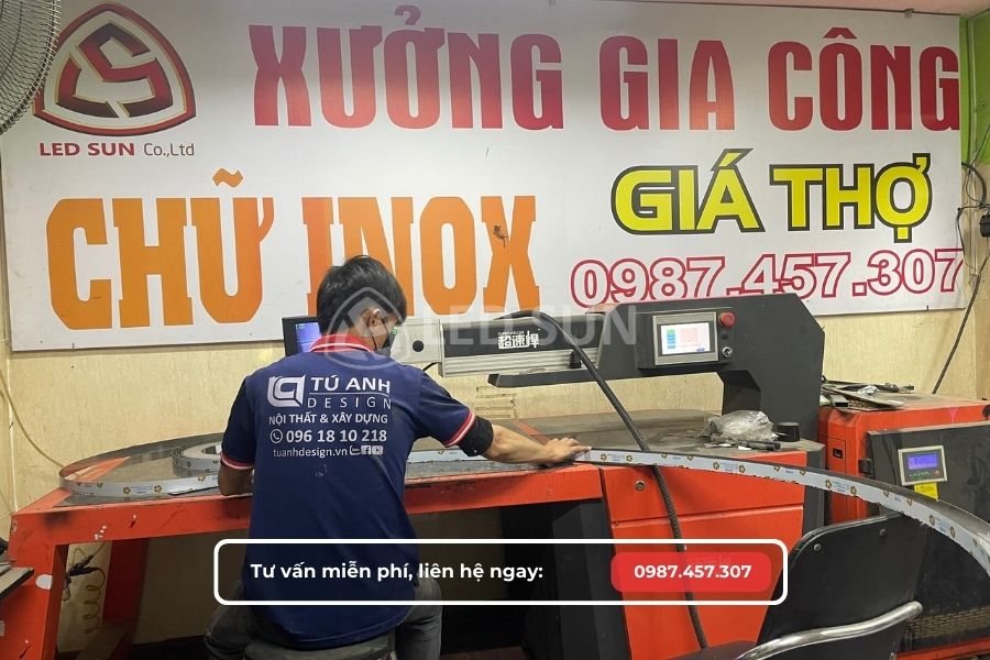 Gia công chữ inox quận tân phú
