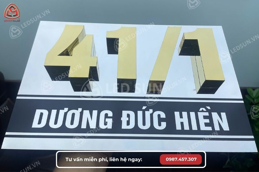 biển số nhà inox chữ nổi