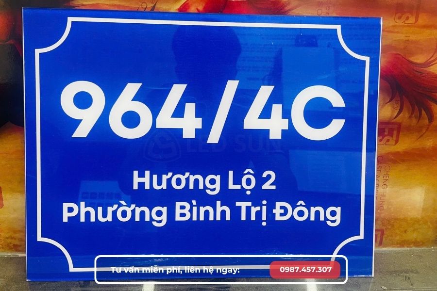 Biển số nhà mica dán decal