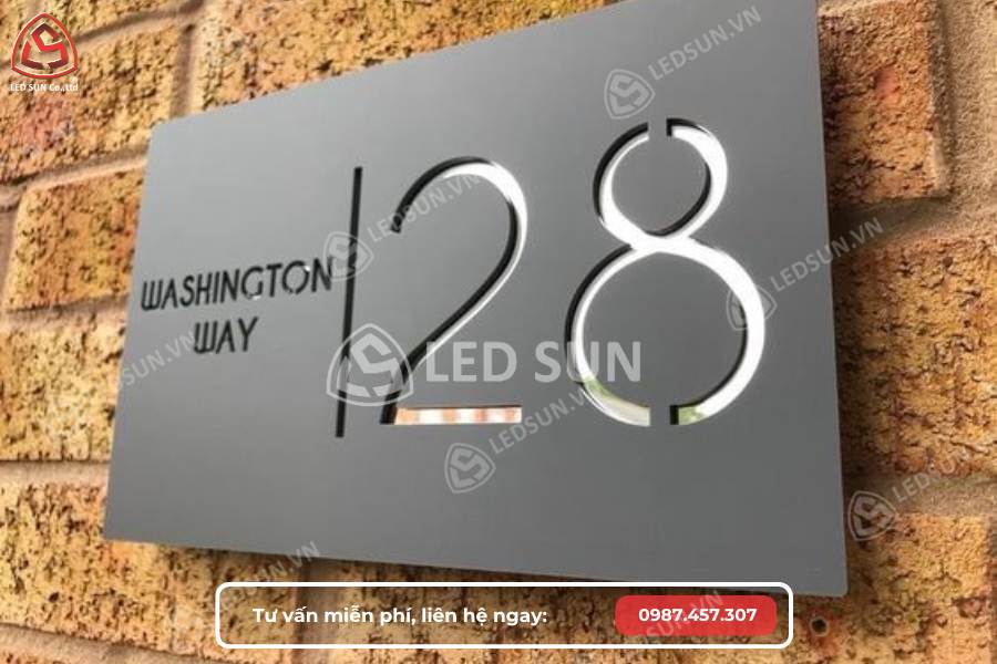 Chất liệu Inox, Mica, Alu thường được sử dụng để làm biển số nhà